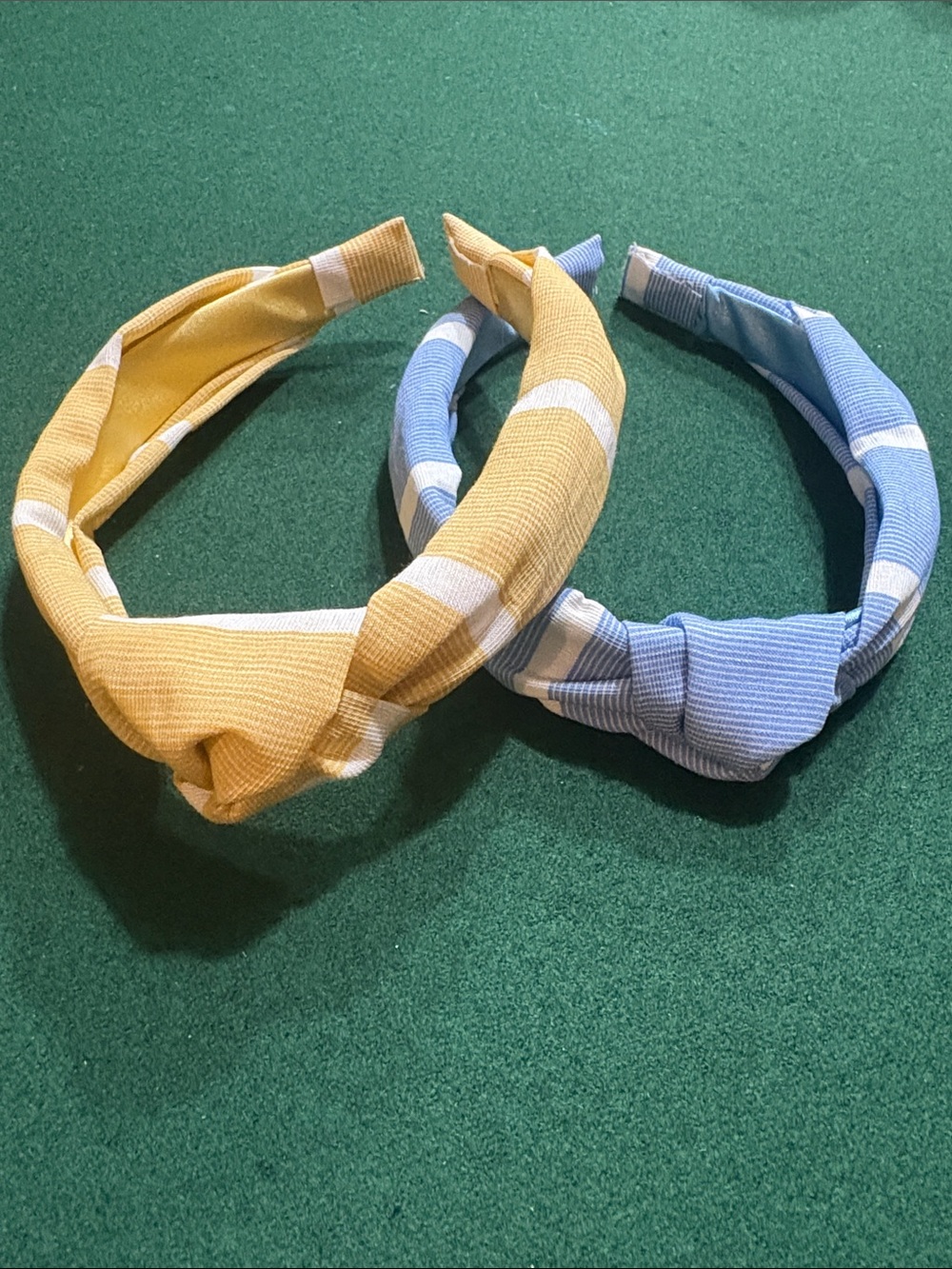 Women’s Striped Knot Headbands - Yellow and Blue